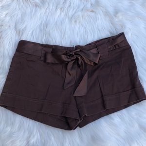 Charlotte Russe brown short with satin belt